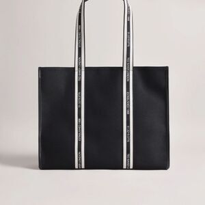 Ted Baker Women's Georjey-Branded Webbing Canvas Tote Black